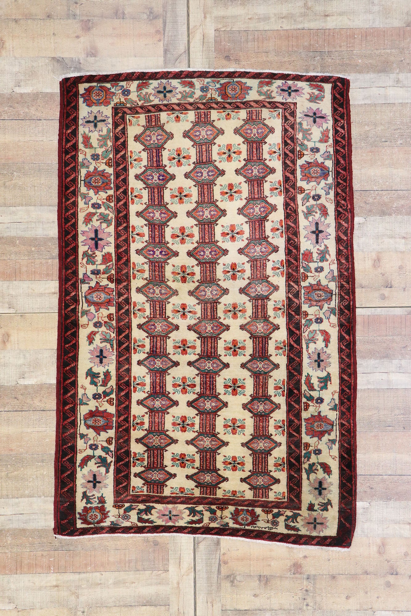 4 x 6 Vintage Persian Turkoman Rug 77717