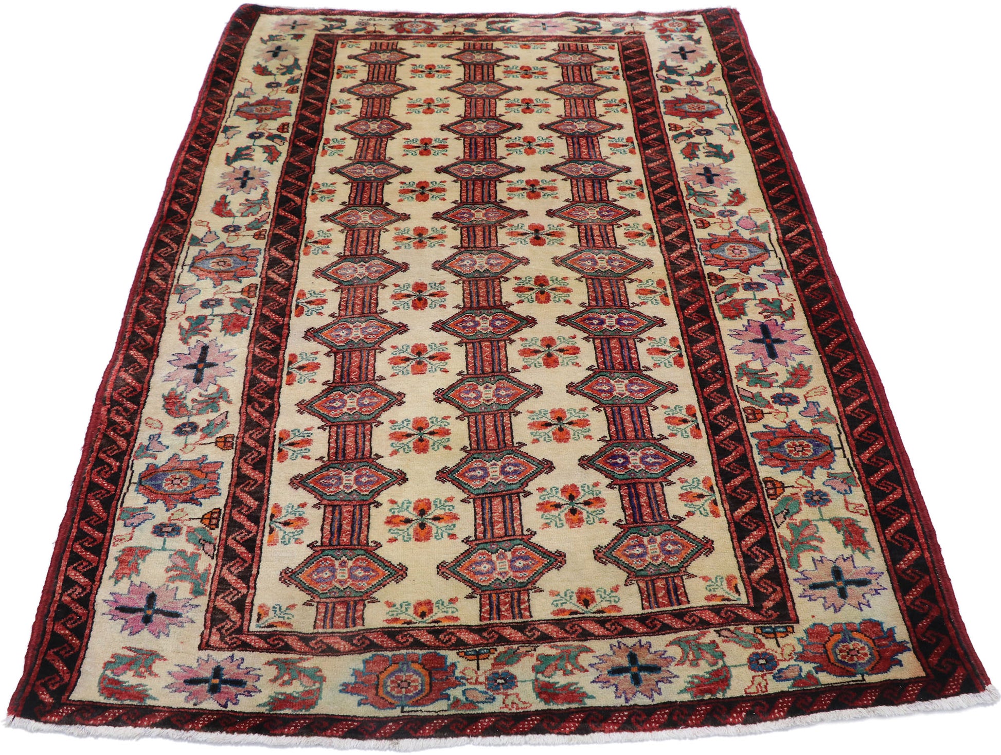 4 x 6 Vintage Persian Turkoman Rug 77717