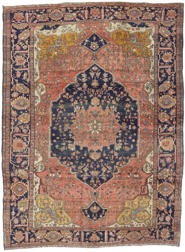 9 x 12 Antique Persian Sarouk Farahan Rug 77722