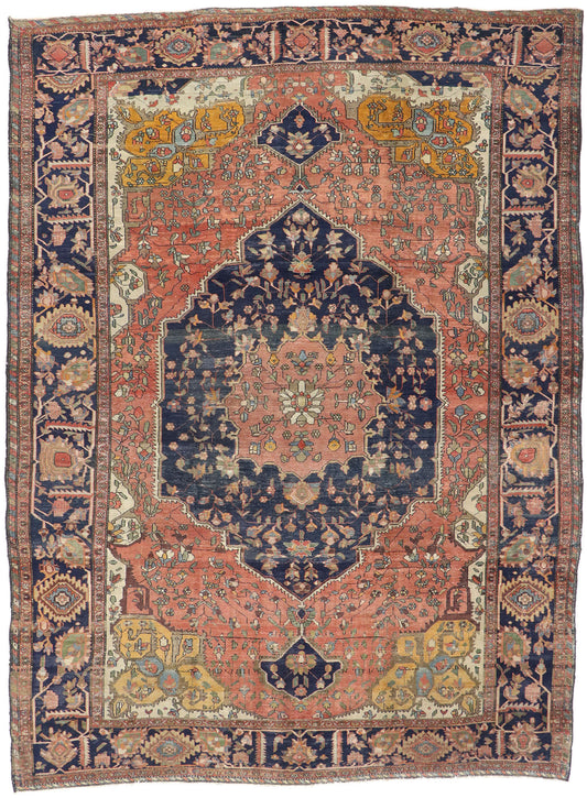 9 x 12 Antique Persian Sarouk Farahan Rug 77722