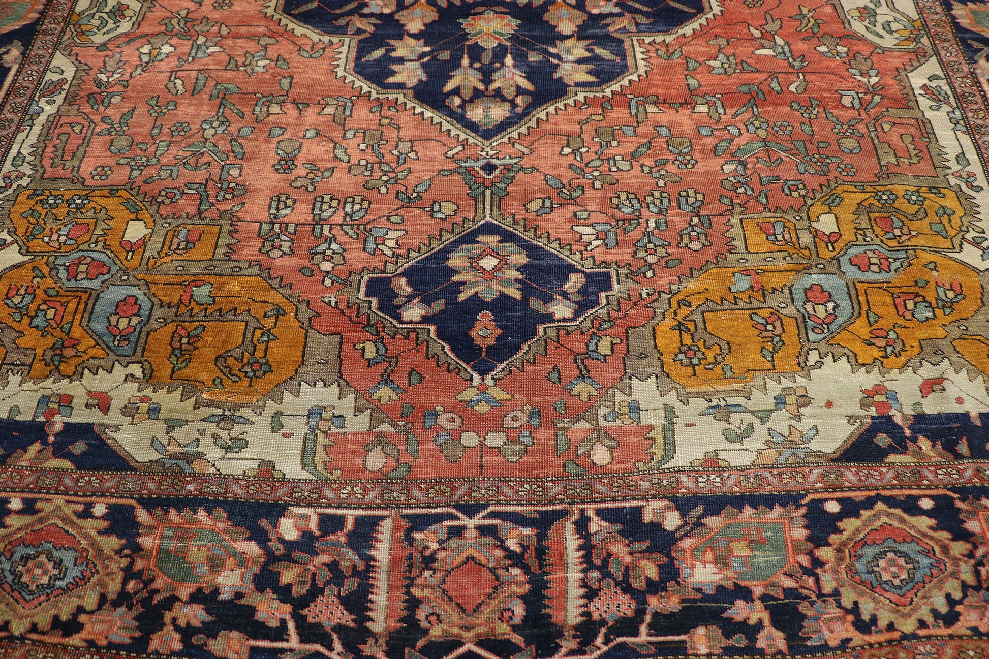 9 x 12 Antique Persian Sarouk Farahan Rug 77722