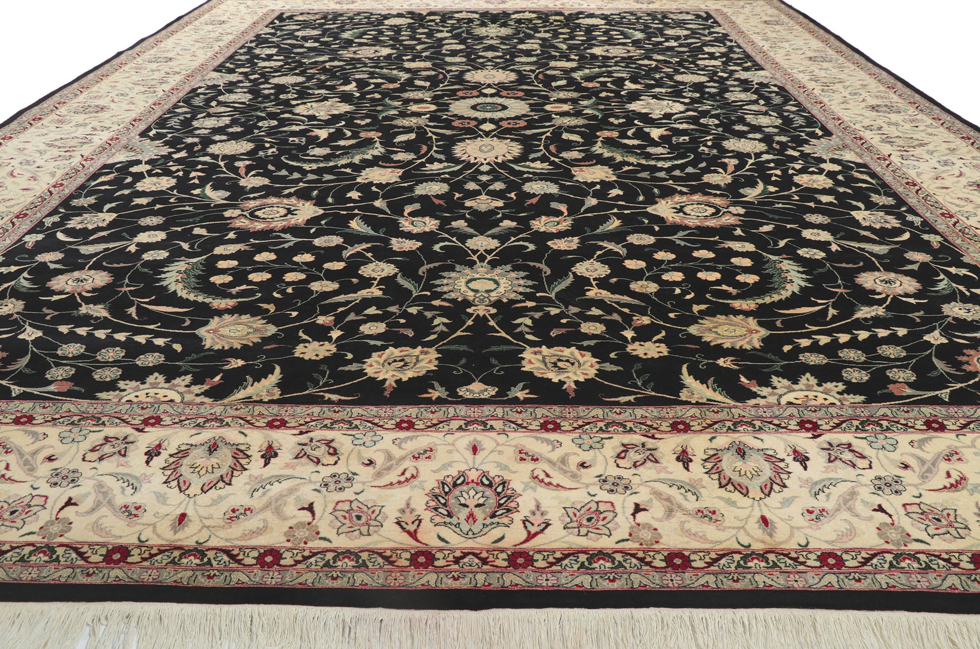12 x 18 Vintage Pakistani Tabriz Rug 77747