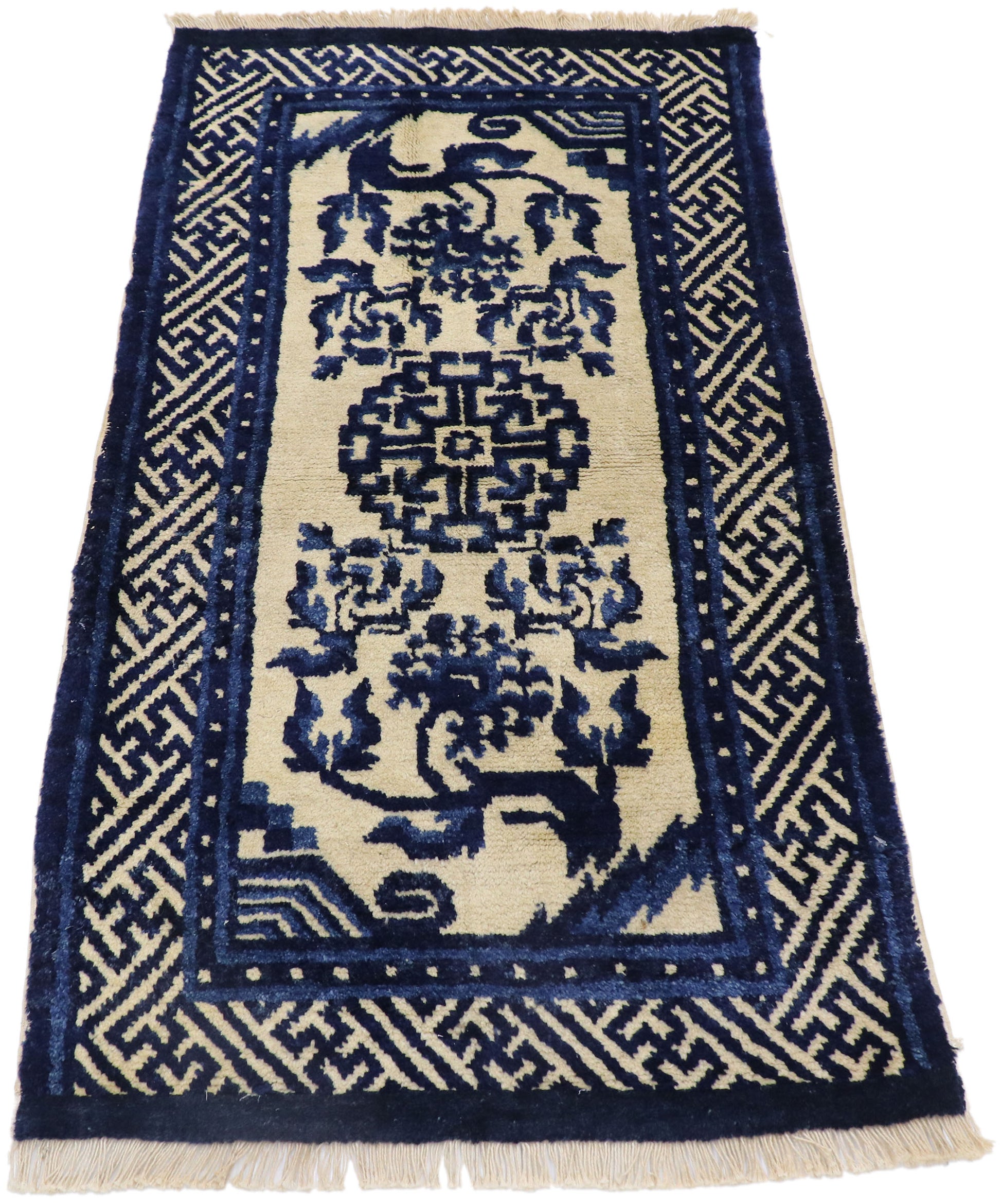 2 x 4 Antique Silk Chinese Peking Rug 77773
