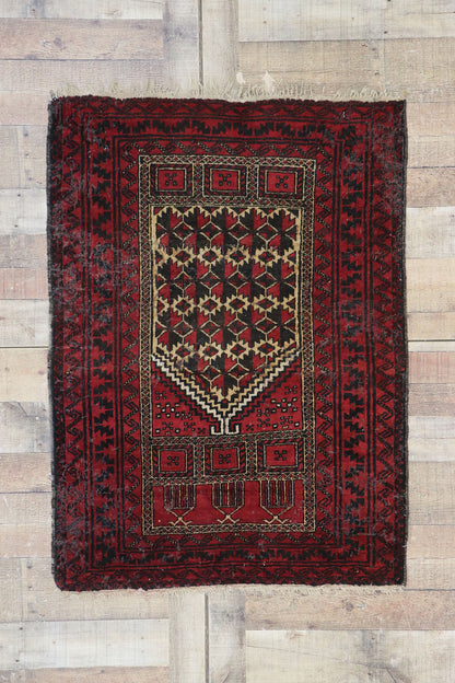 3 x 4 Vintage Herat Persian Baluch Prayer Rug 77785
