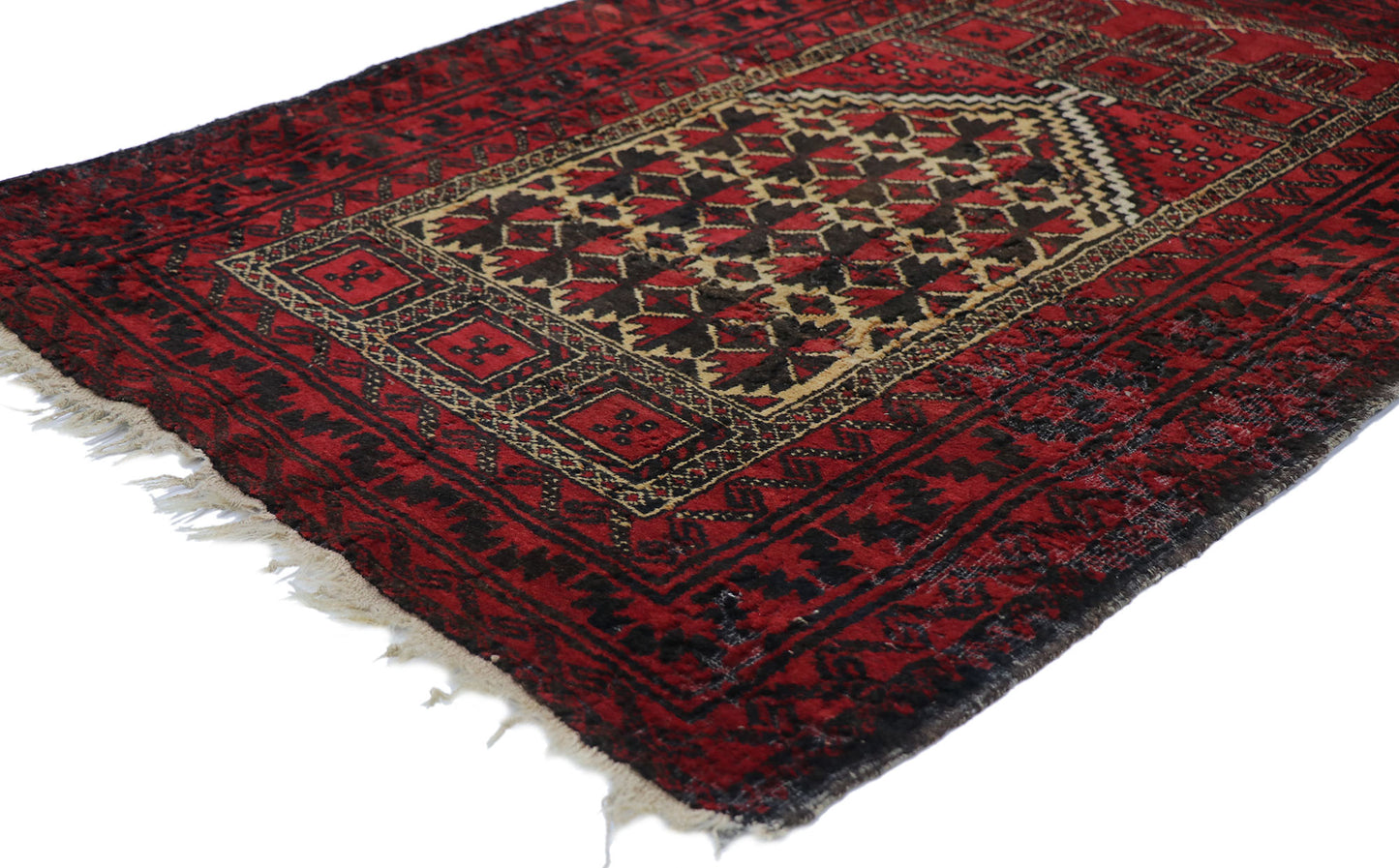 3 x 4 Vintage Herat Persian Baluch Prayer Rug 77785