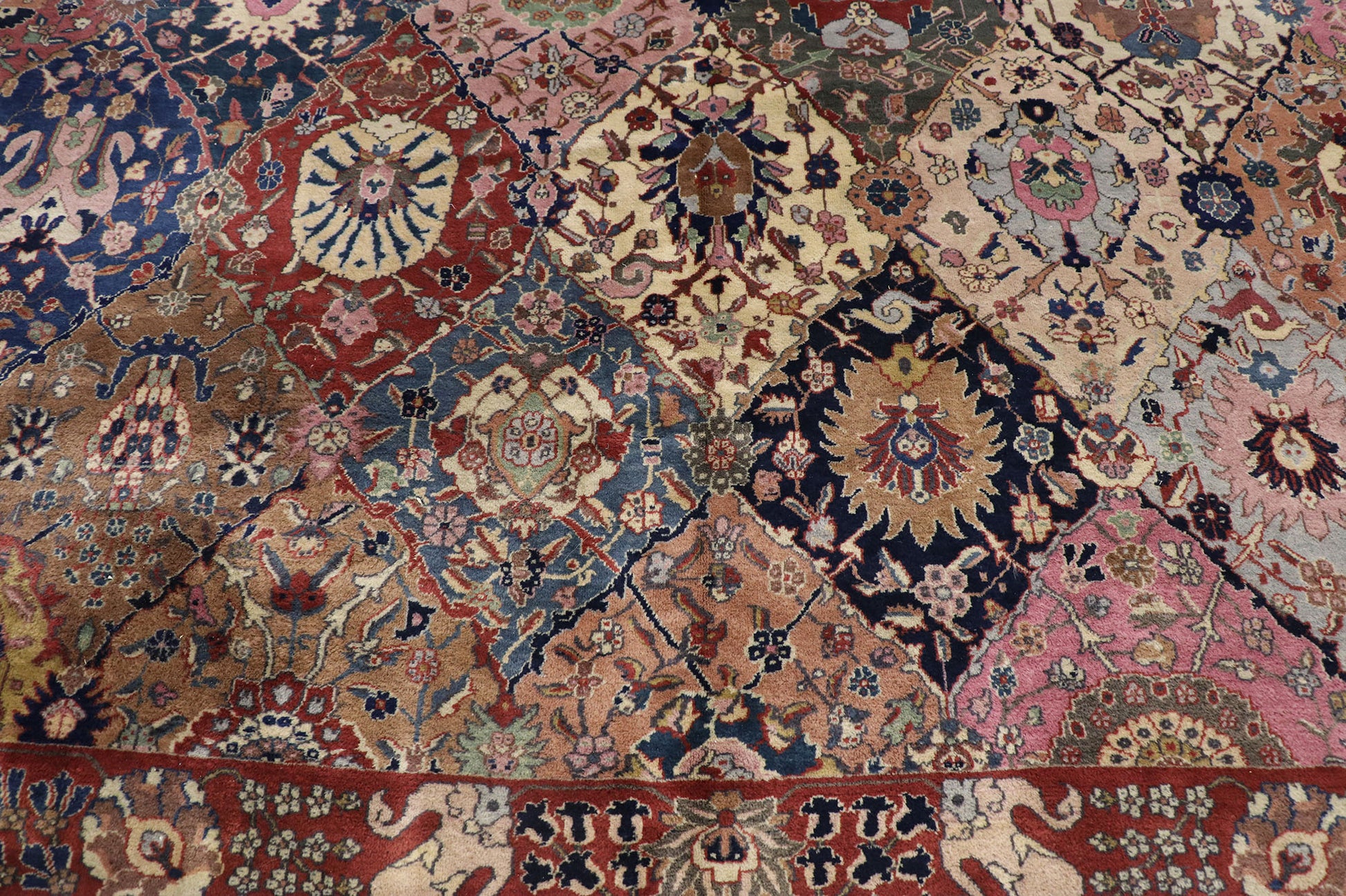 10 x 28 Antique Indian Garden Panel Agra Rug 77790