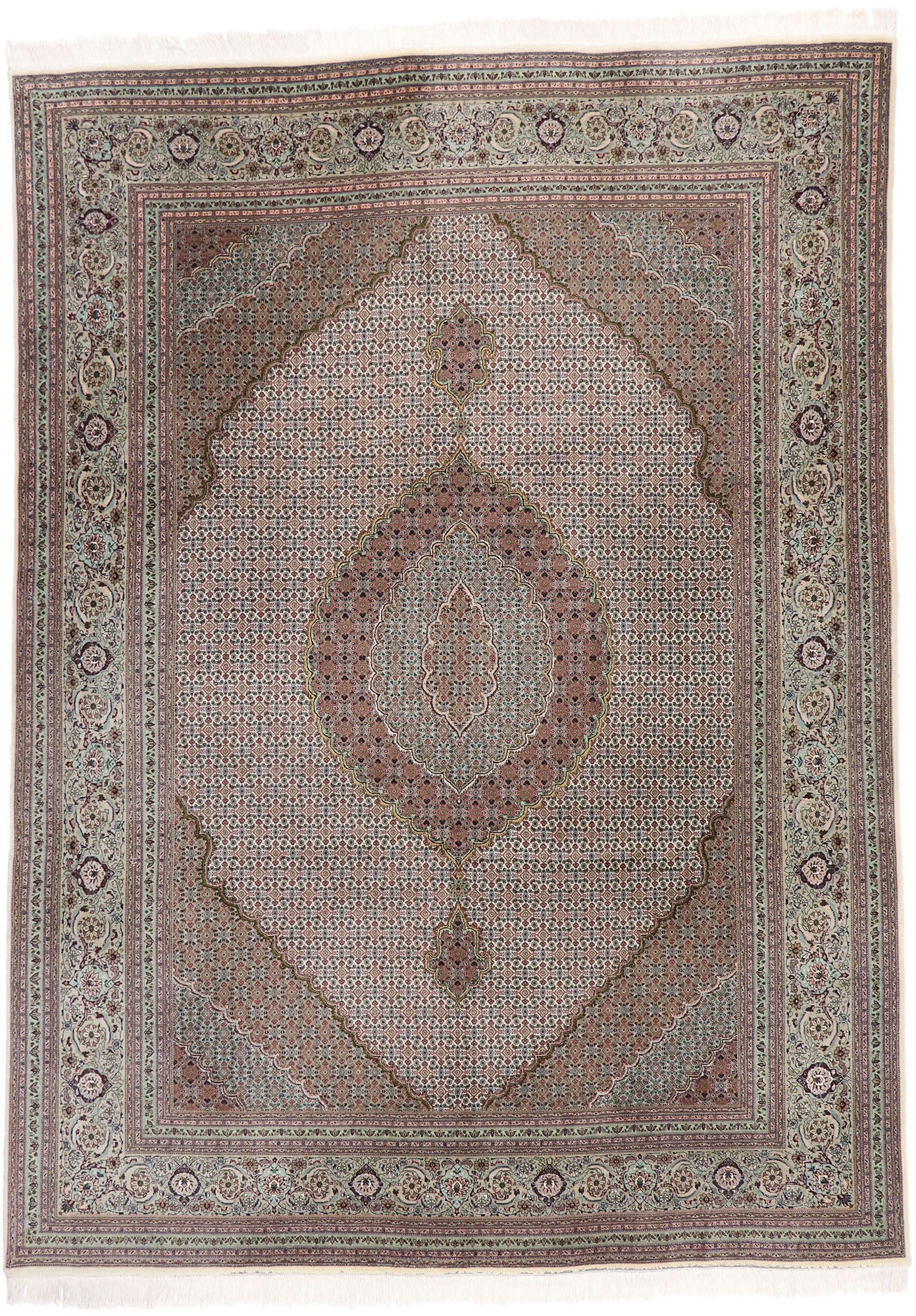 8 x 11 Vintage Persian Mahi Tabriz Rug 77791