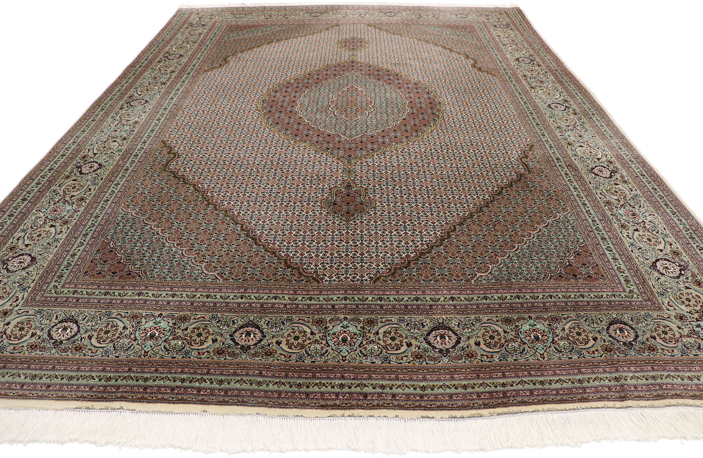 8 x 11 Vintage Persian Mahi Tabriz Rug 77791