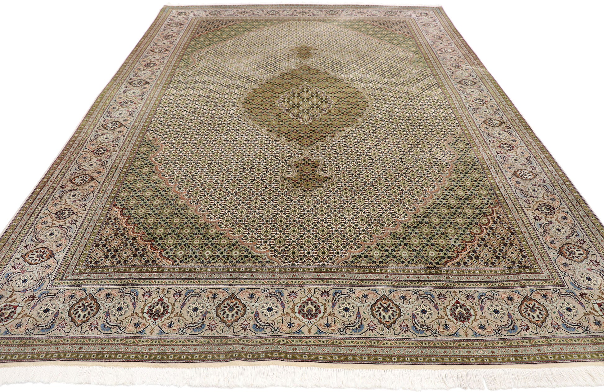 7 x 10 Vintage Persian Mahi Tabriz Rug 77792