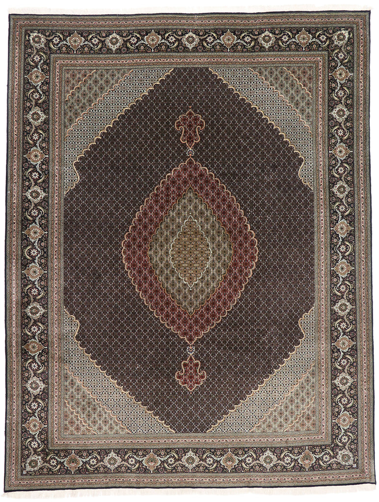 10 x 13 Vintage Persian Mahi Tabriz Rug 77793