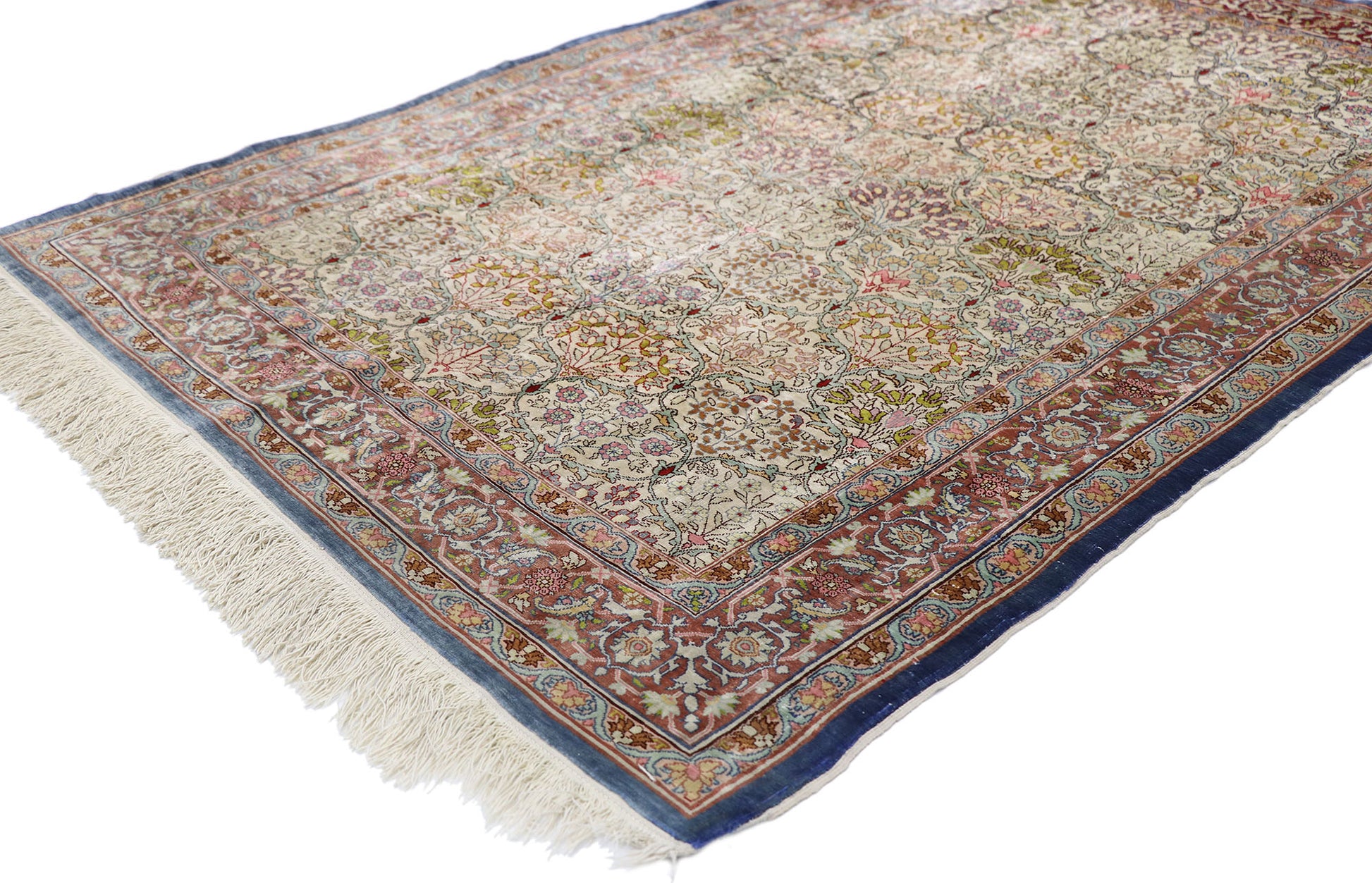 3 x 5 Vintage Turkish Silk Hereke Rug 77795