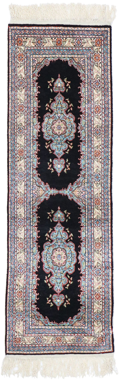 1 x 4 Vintage Turkish Silk Hereke Rug 77797