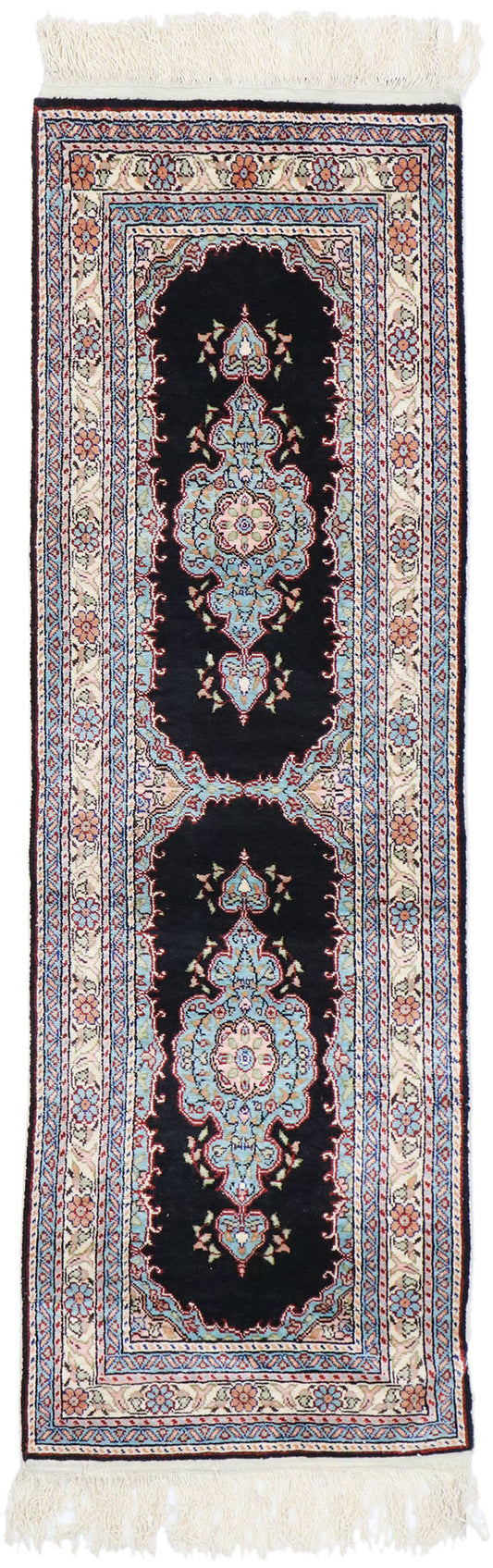 1 x 4 Vintage Turkish Silk Hereke Rug 77797