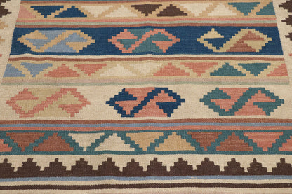 3 x 7 Vintage Persian Shiraz Kilim Rug 77801