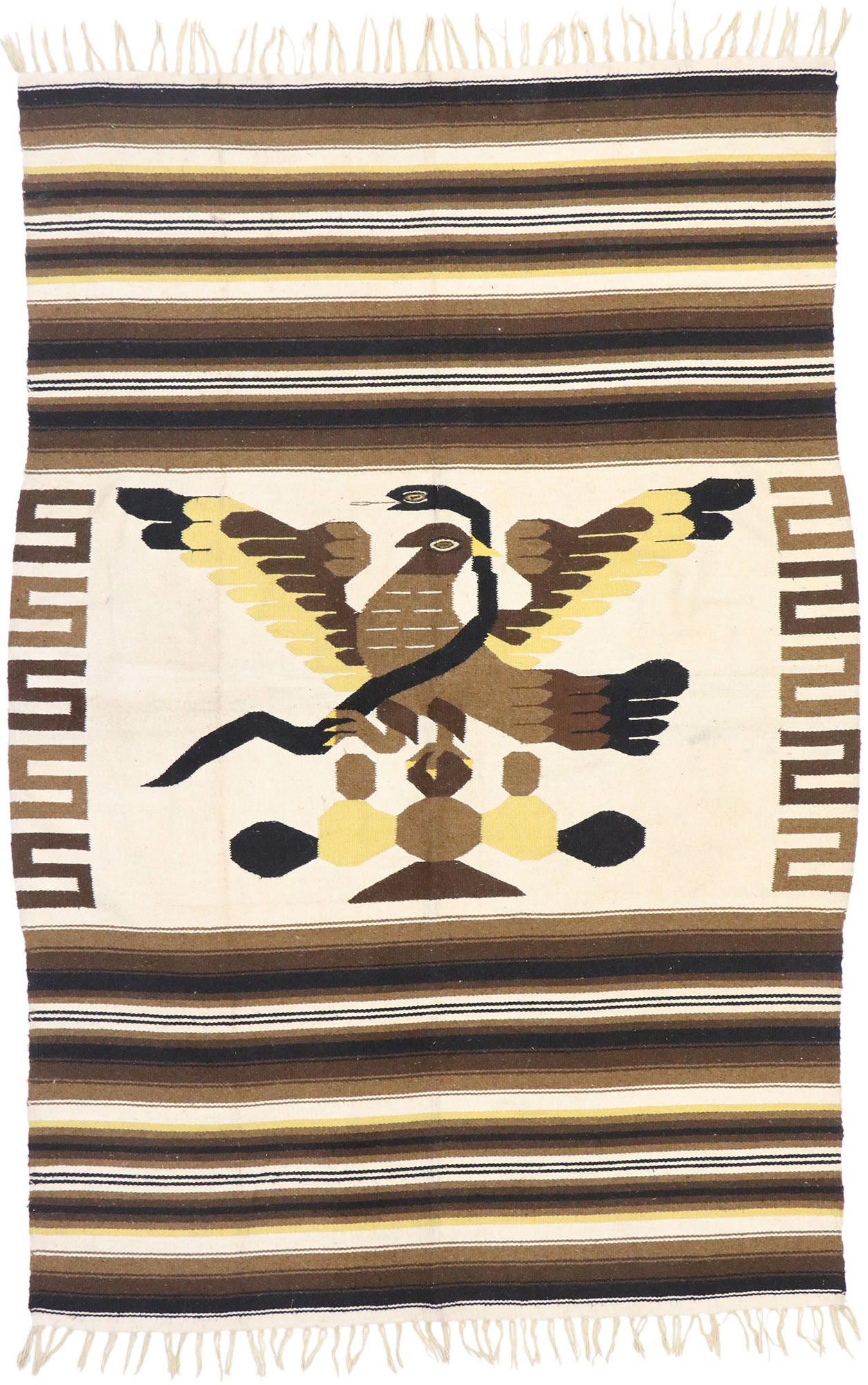 5 x 7 Vintage Mexican Serape Kilim Rug 77802