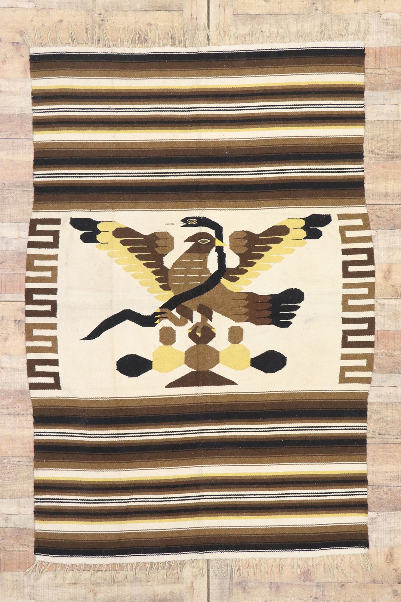 5 x 7 Vintage Mexican Serape Kilim Rug 77802