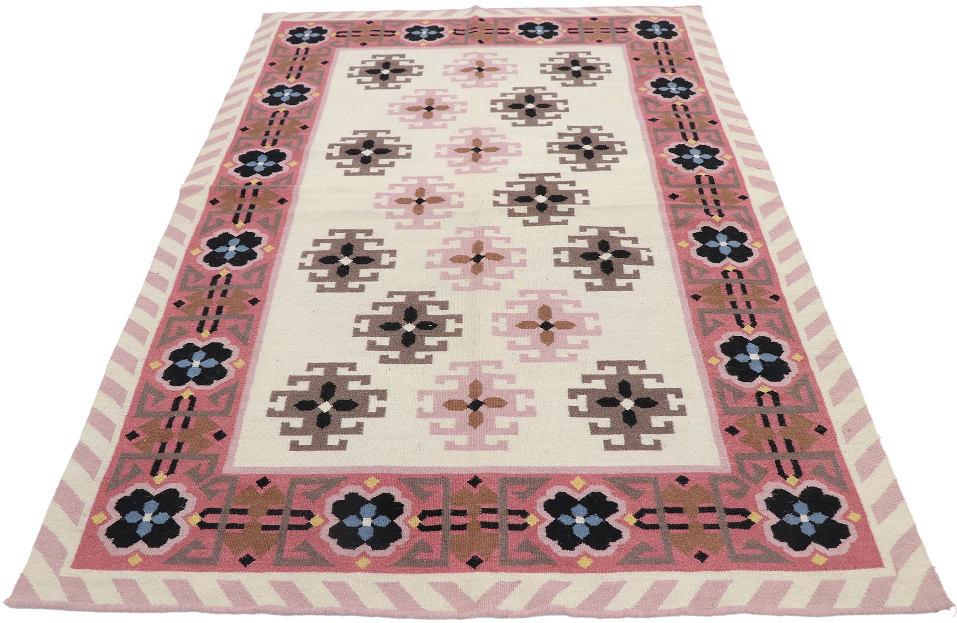 4 x 6 Vintage Romanian Kilim Rug 77804