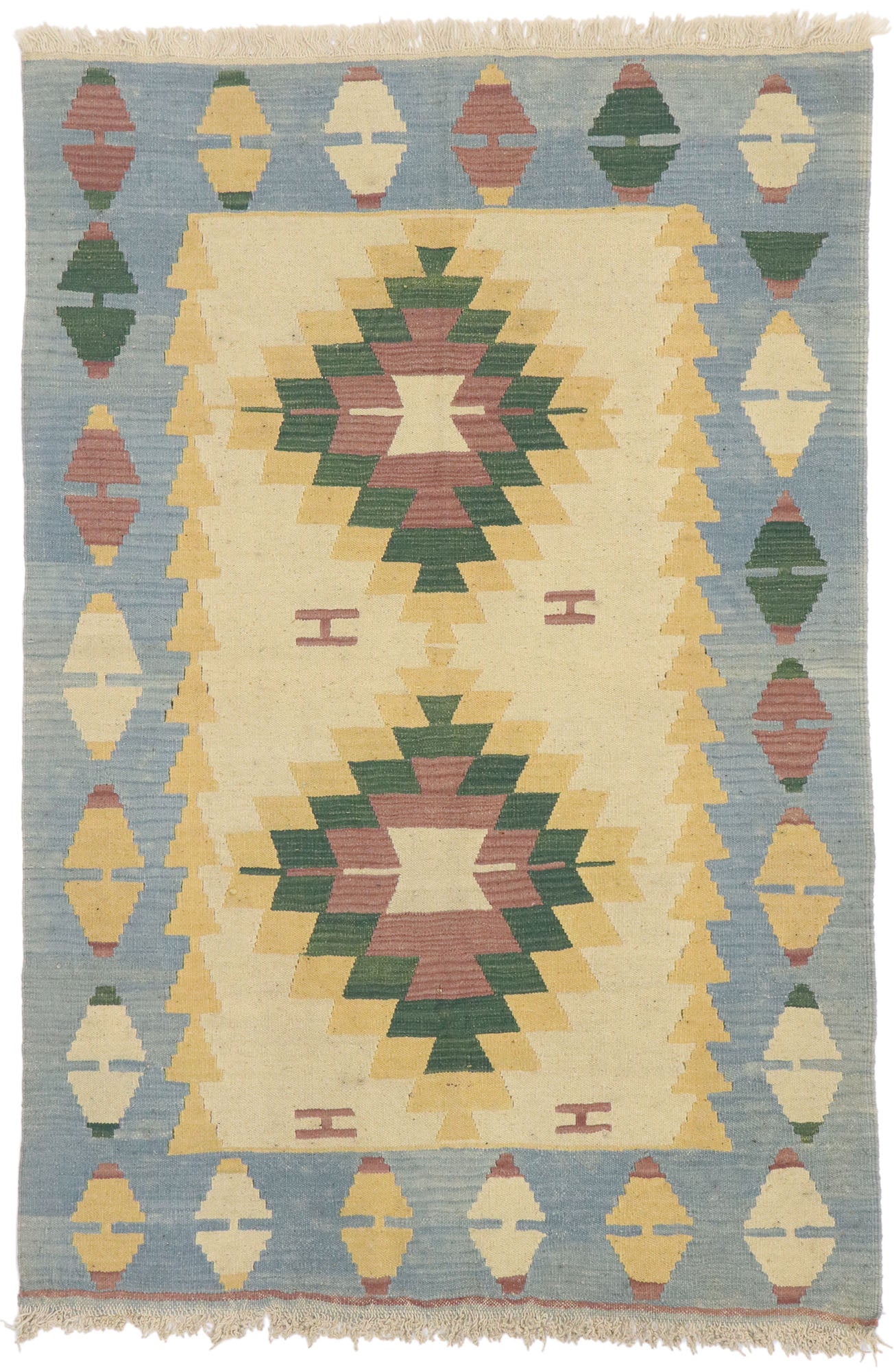 4 x 6 Vintage Persian Shiraz Kilim Rug 77810