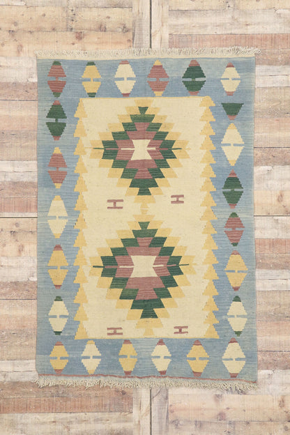 4 x 6 Vintage Persian Shiraz Kilim Rug 77810
