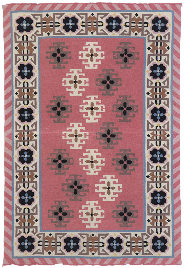 4 x 6 Vintage Romanian Kilim Rug 77811