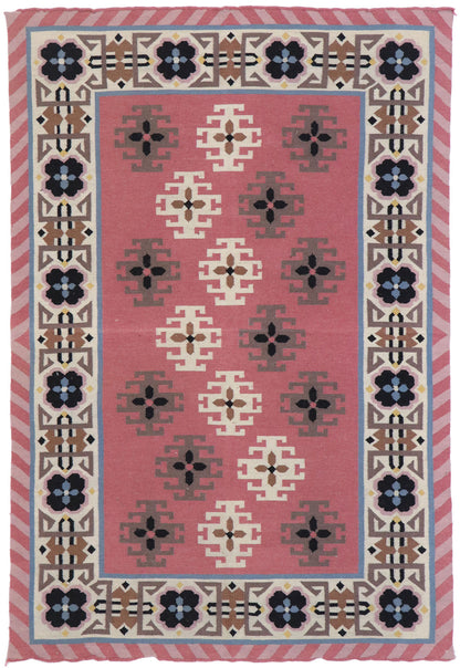 4 x 6 Vintage Romanian Kilim Rug 77811
