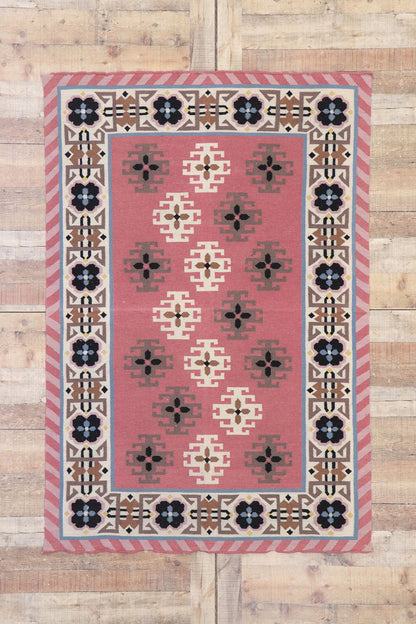 4 x 6 Vintage Romanian Kilim Rug 77811