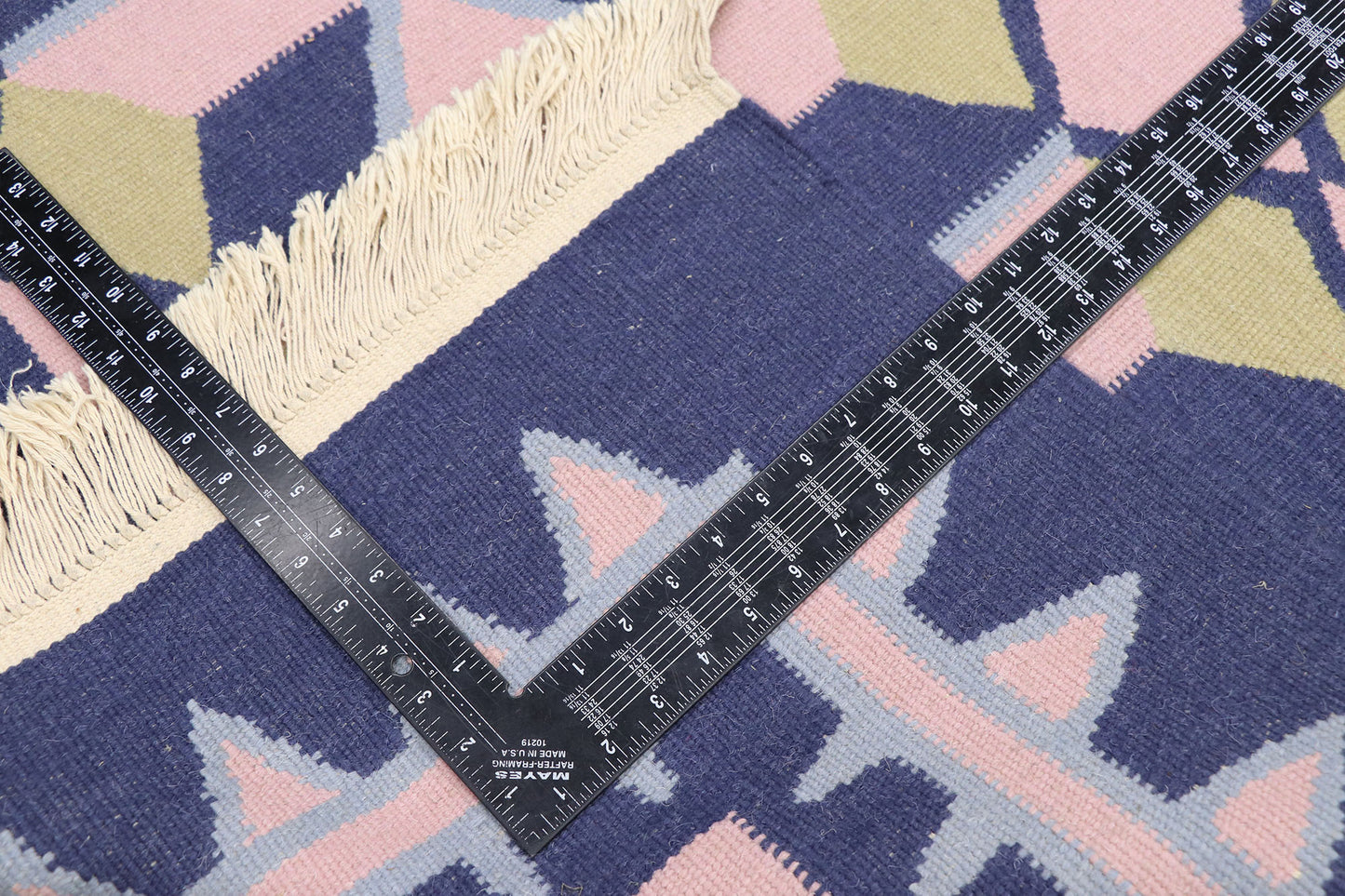 4 x 6 Vintage Chinese Geometric Kilim Rug 77812