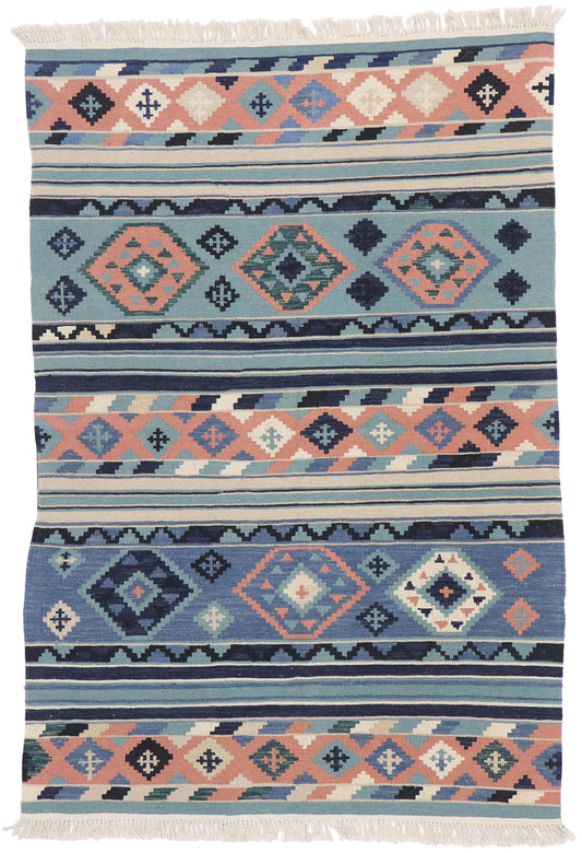 4 x 6 Vintage Persian Shiraz Kilim Rug 77816