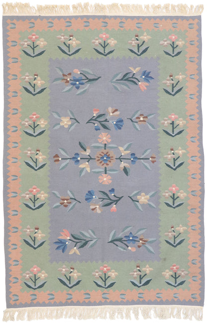 4 x 6 Vintage Floral Kilim Rug 77818