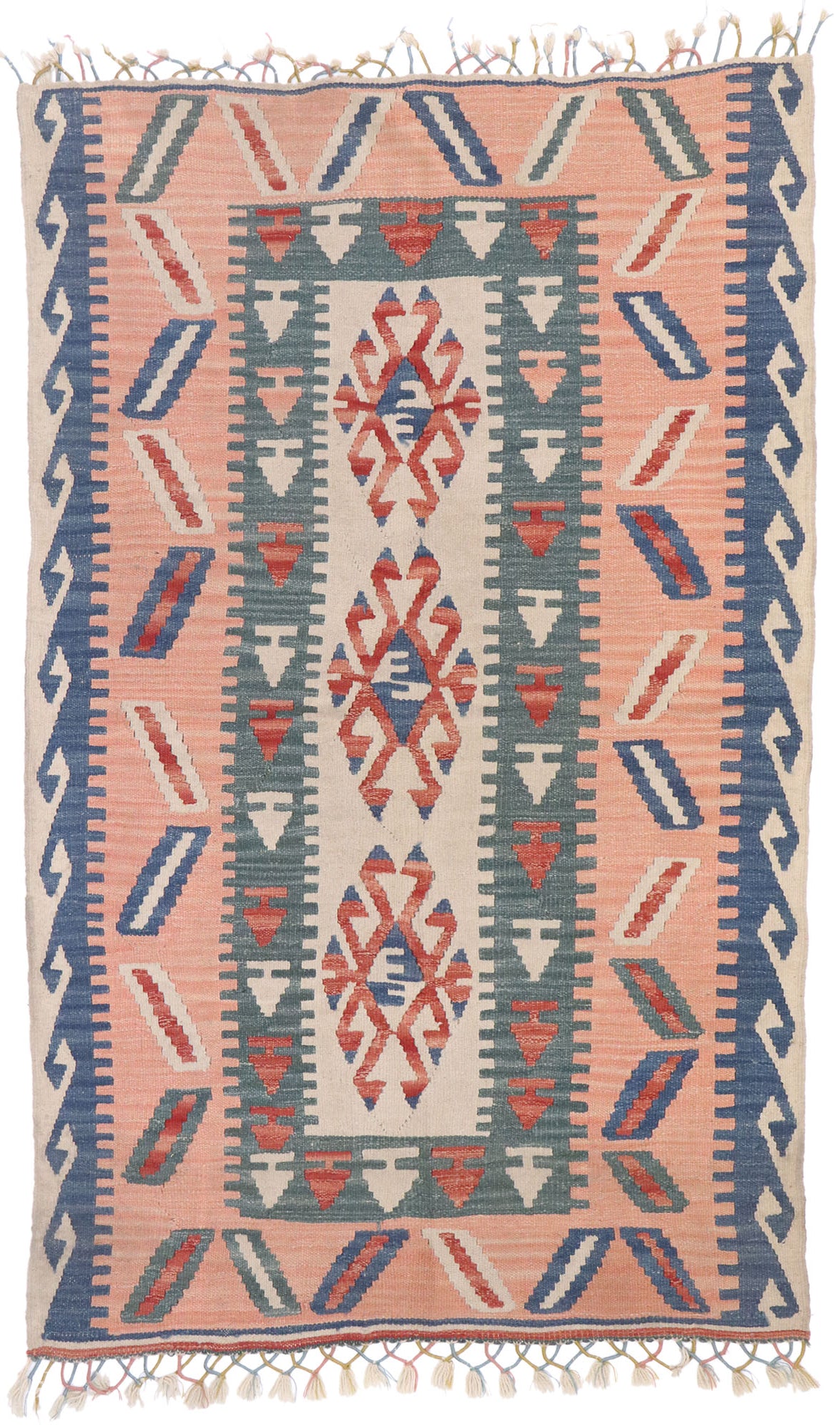 4 x 6 Vintage Persian Shiraz Kilim Rug 77823