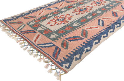 4 x 6 Vintage Persian Shiraz Kilim Rug 77823