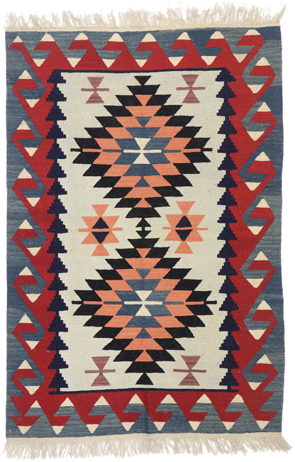 4 x 6 Vintage Persian Shiraz Kilim Rug 77827