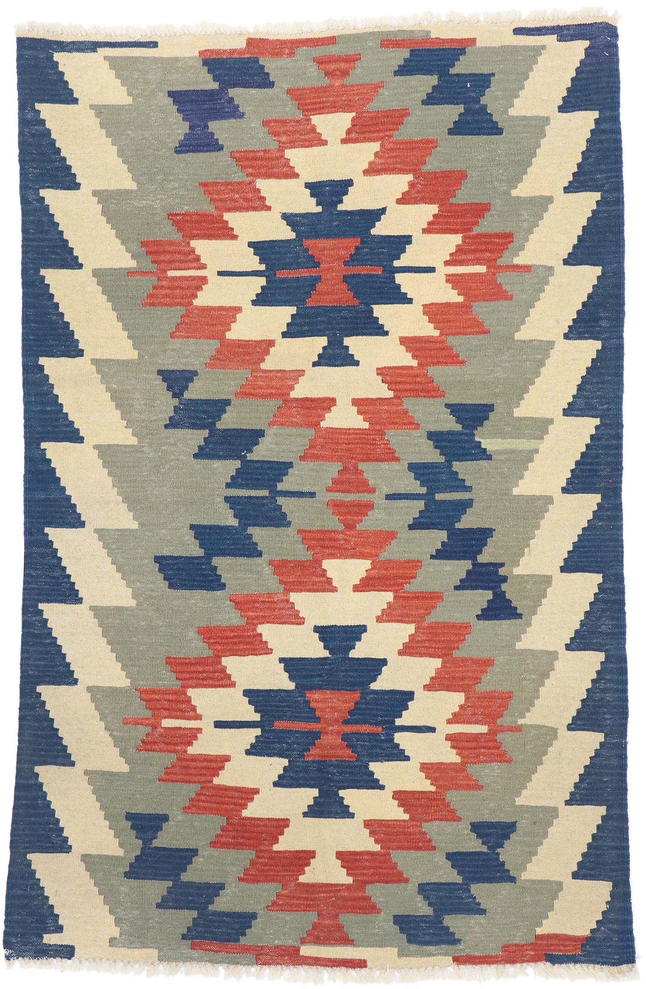 4 x 6 Vintage Persian Shiraz Kilim Rug 77830