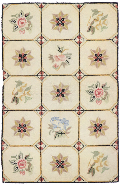 3 x 5 Antique American Hooked Rug 77831