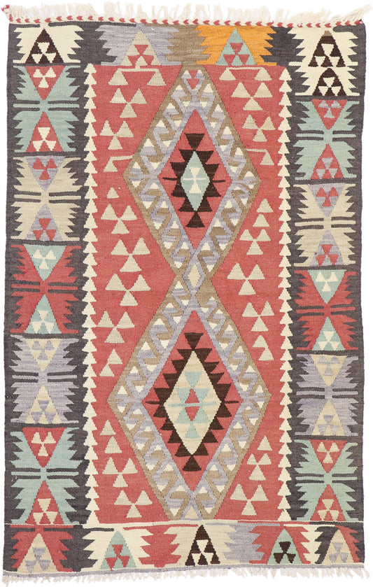 3 x 5 Vintage Persian Shiraz Kilim Rug 77833