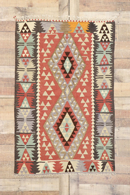 3 x 5 Vintage Persian Shiraz Kilim Rug 77833