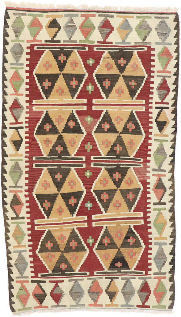 3 x 5 Vintage Persian Shiraz Kilim Rug 77835