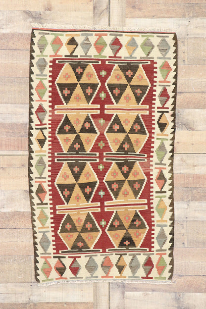 3 x 5 Vintage Persian Shiraz Kilim Rug 77835
