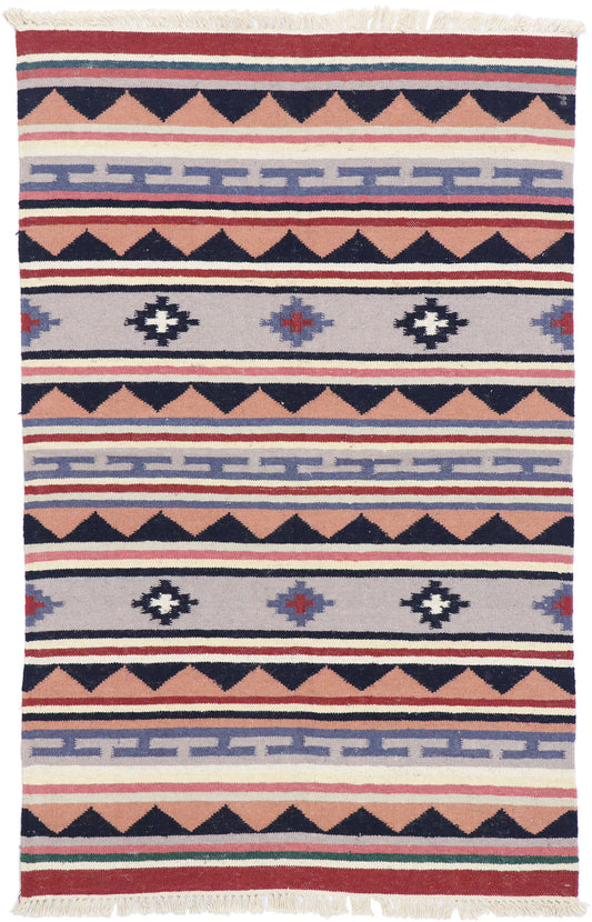 3 x 5 Vintage Persian Shiraz Kilim Rug 77836