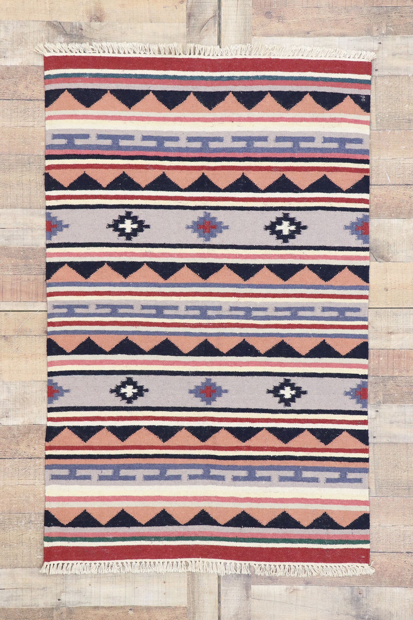 3 x 5 Vintage Persian Shiraz Kilim Rug 77836