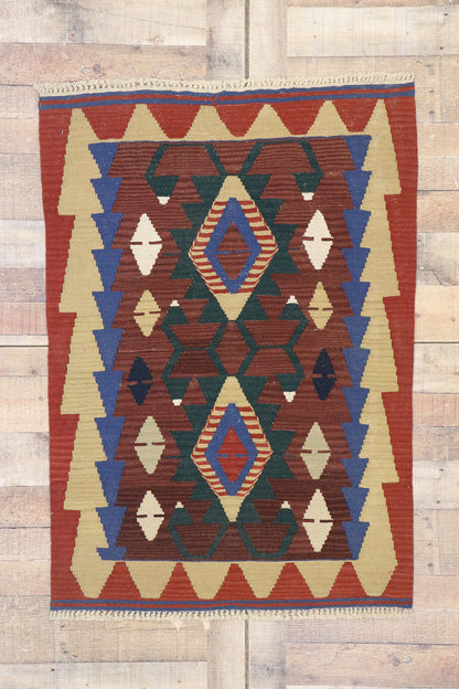 3 x 4 Vintage Persian Shiraz Kilim Rug 77837