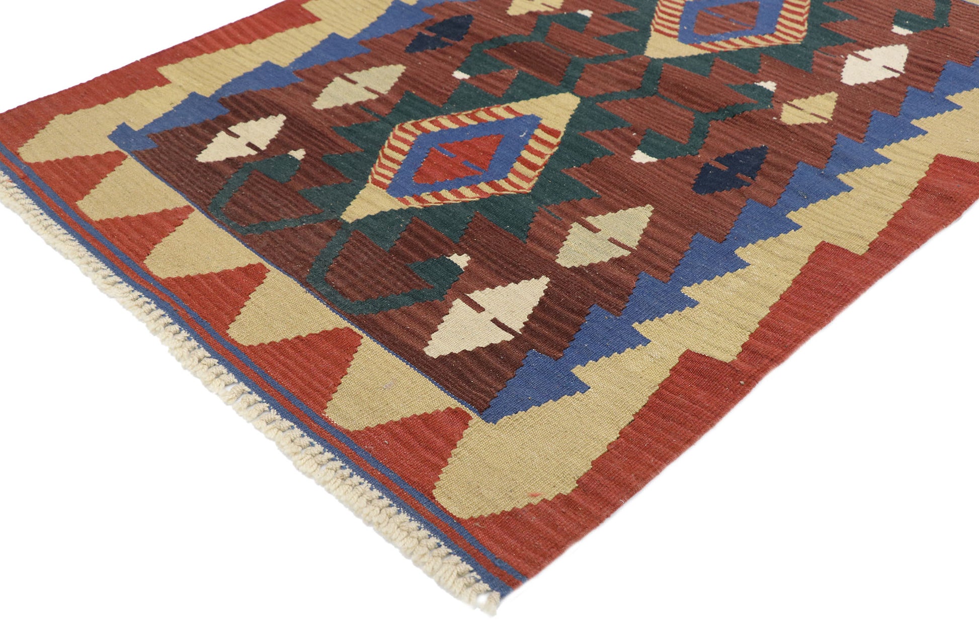 3 x 4 Vintage Persian Shiraz Kilim Rug 77837