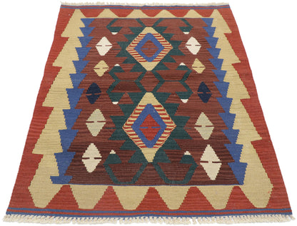 3 x 4 Vintage Persian Shiraz Kilim Rug 77837