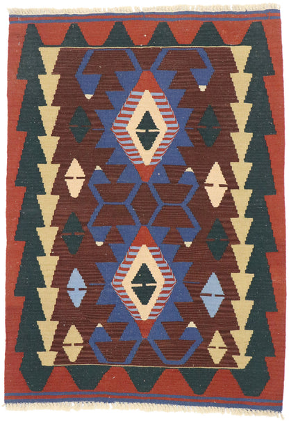 3 x 4 Vintage Persian Shiraz Kilim Rug 77838