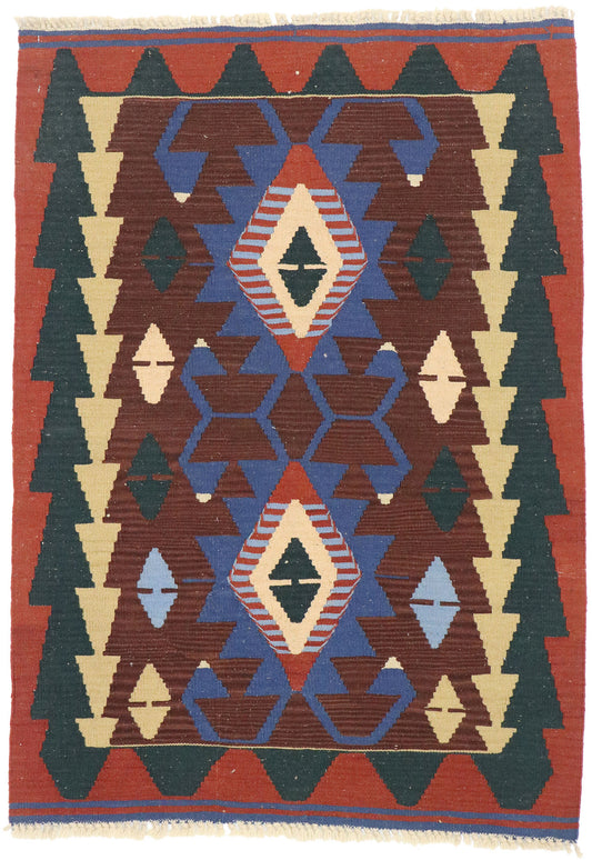 3 x 4 Vintage Persian Shiraz Kilim Rug 77838