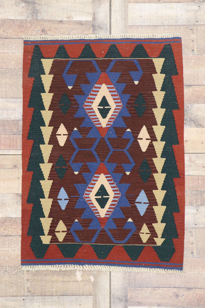 3 x 4 Vintage Persian Shiraz Kilim Rug 77838