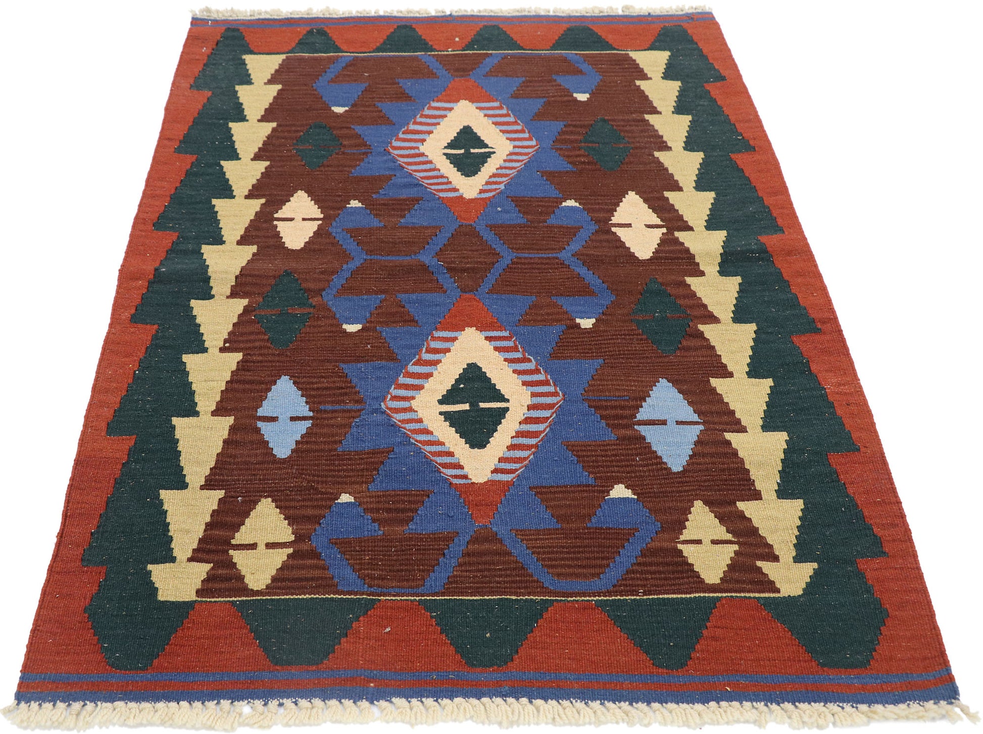 3 x 4 Vintage Persian Shiraz Kilim Rug 77838