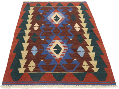 3 x 4 Vintage Persian Shiraz Kilim Rug 77838