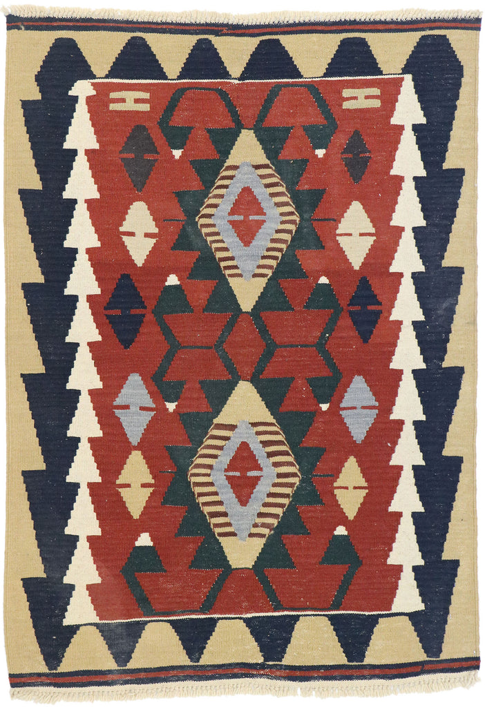 3 x 4 Vintage Persian Shiraz Kilim Rug 77839