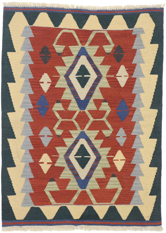 3 x 4 Vintage Persian Shiraz Kilim Rug 77840